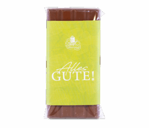 90g-Tafel „Alles gute!“ aus Vollmilchschokolade