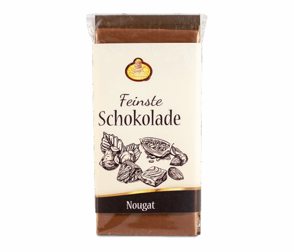 Helles Haselnussnougat in Vollmilch