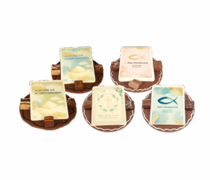 Vollmilch Schokoladentaler mit Motiv druck auf Weißer Schokolade "Kommunion"