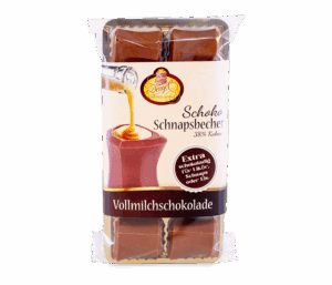 10er Packung Likör- und Schnapsbecher aus Vollmilchschokolade