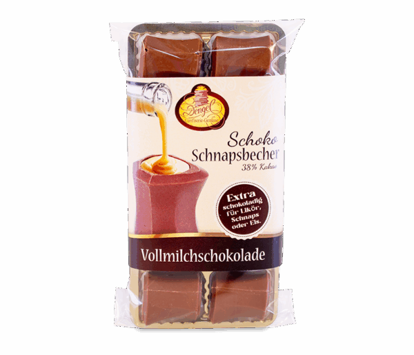 10er Packung Likör- und Schnapsbecher aus Vollmilchschokolade