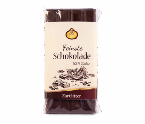 Edle Zartbitterschokolade mit 62% Kakao