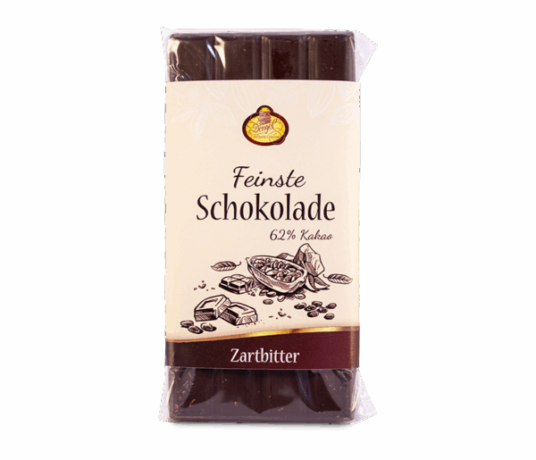 Edle Zartbitterschokolade mit 62% Kakao