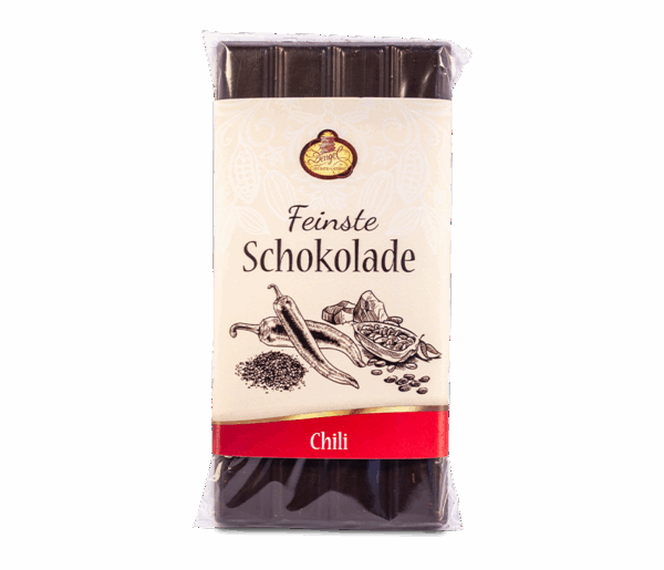 90g-Tafel Chili in Zartbitterschokolade
