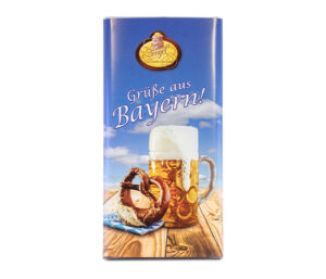 90g-Tafel „Grüße aus Bayern“ aus Vollmilchschokolade