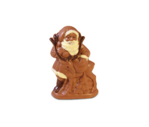Weihnachtsmann mit Elch aus Vollmilchschokolade, 38% Kakao
