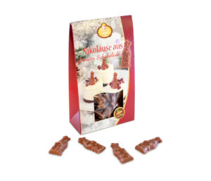 Mini-Nikoläuse aus Vollmilchschokolade, 38% Kakao