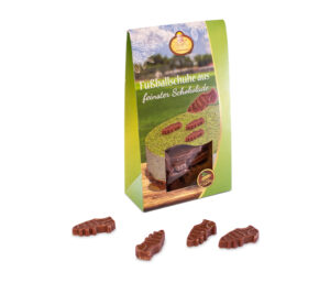 Mini-Fußballschuhe aus Vollmilchschokolade, 38% Kakao