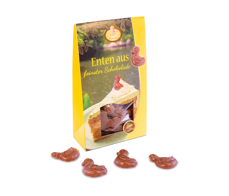 Mini-Enten aus Vollmilchschokolade, 38% Kakao