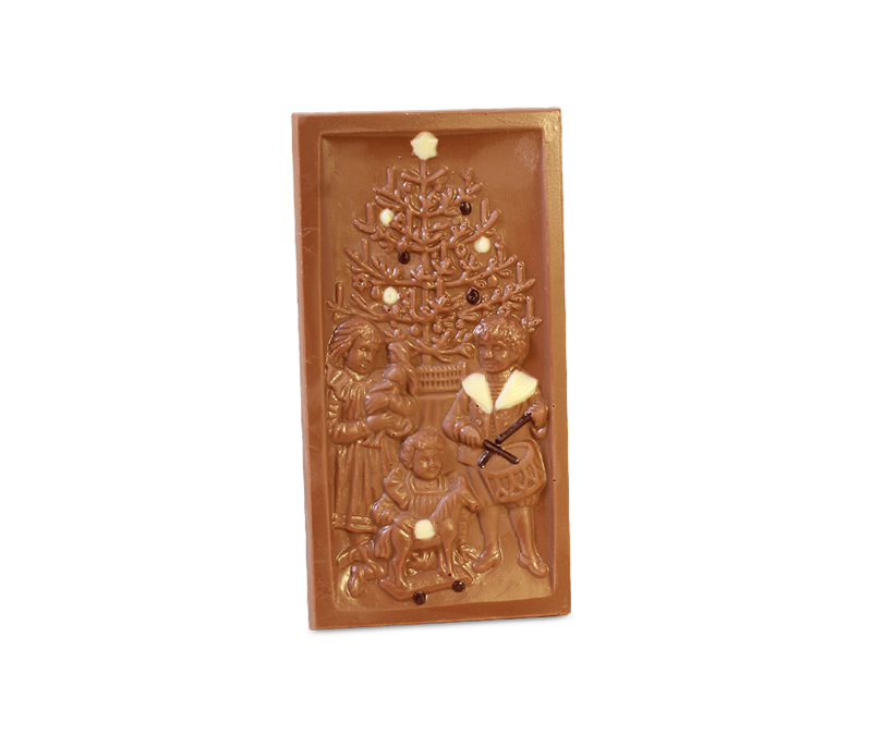 Weihnachtsrelieftafel aus Vollmilchschokolade, 38% Kakao