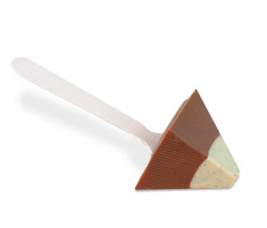 Trinkschokolade am Löffel: Weiße und Vollmilchschokolade mit Cappuccino, 38% Kakao